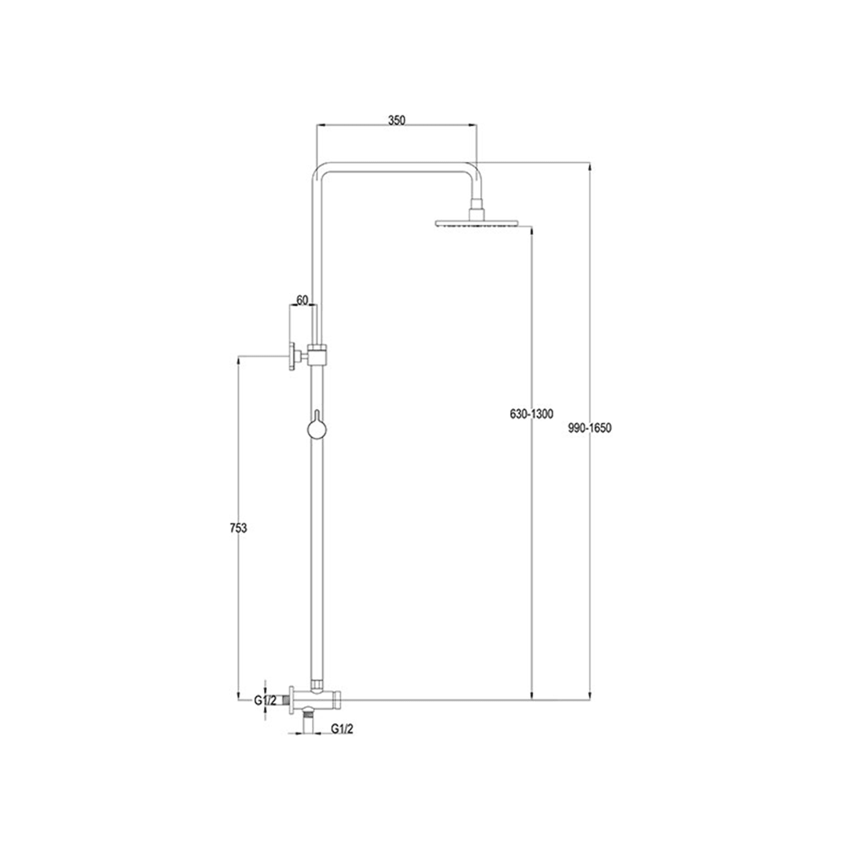 Carbon Shower Tower 3 Function Handshower Satin Black gallery detail image