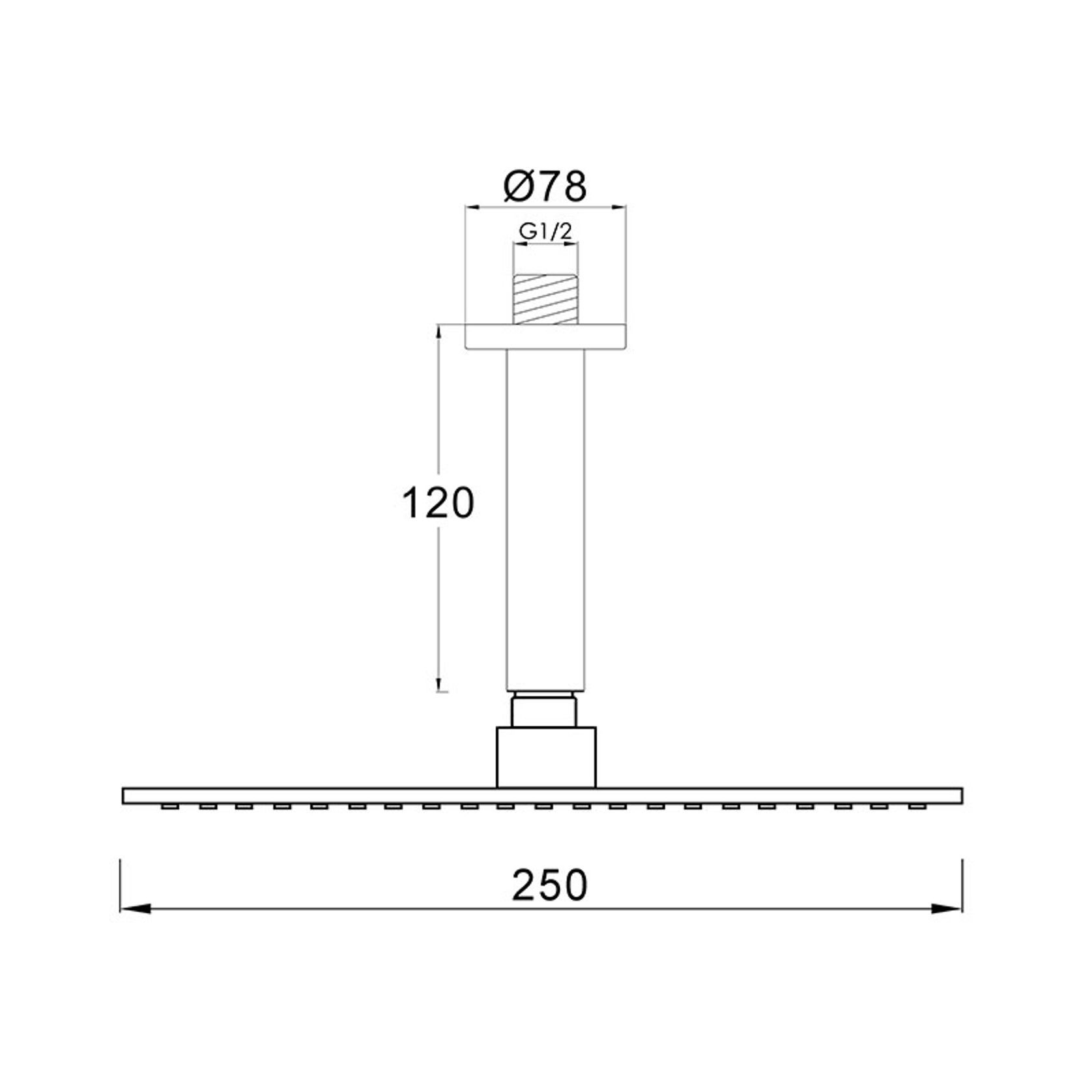 Urban Rain Shower with Ceiling Arm Brushed Stainless gallery detail image