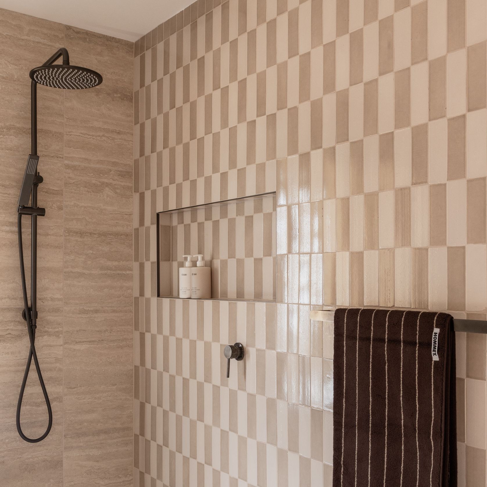 Finley Shower Rail Set - Brushed Gunmetal gallery detail image