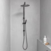 Finley Shower Rail Set - Brushed Gunmetal gallery detail image