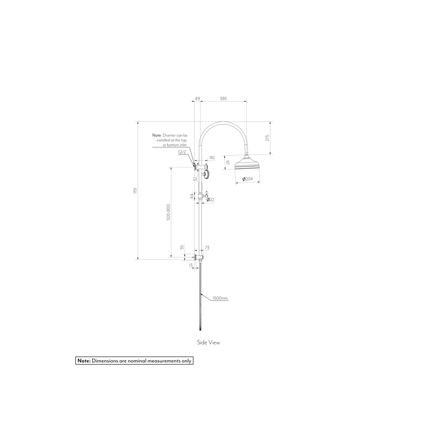 Kingsley Shower Rail Set gallery detail image