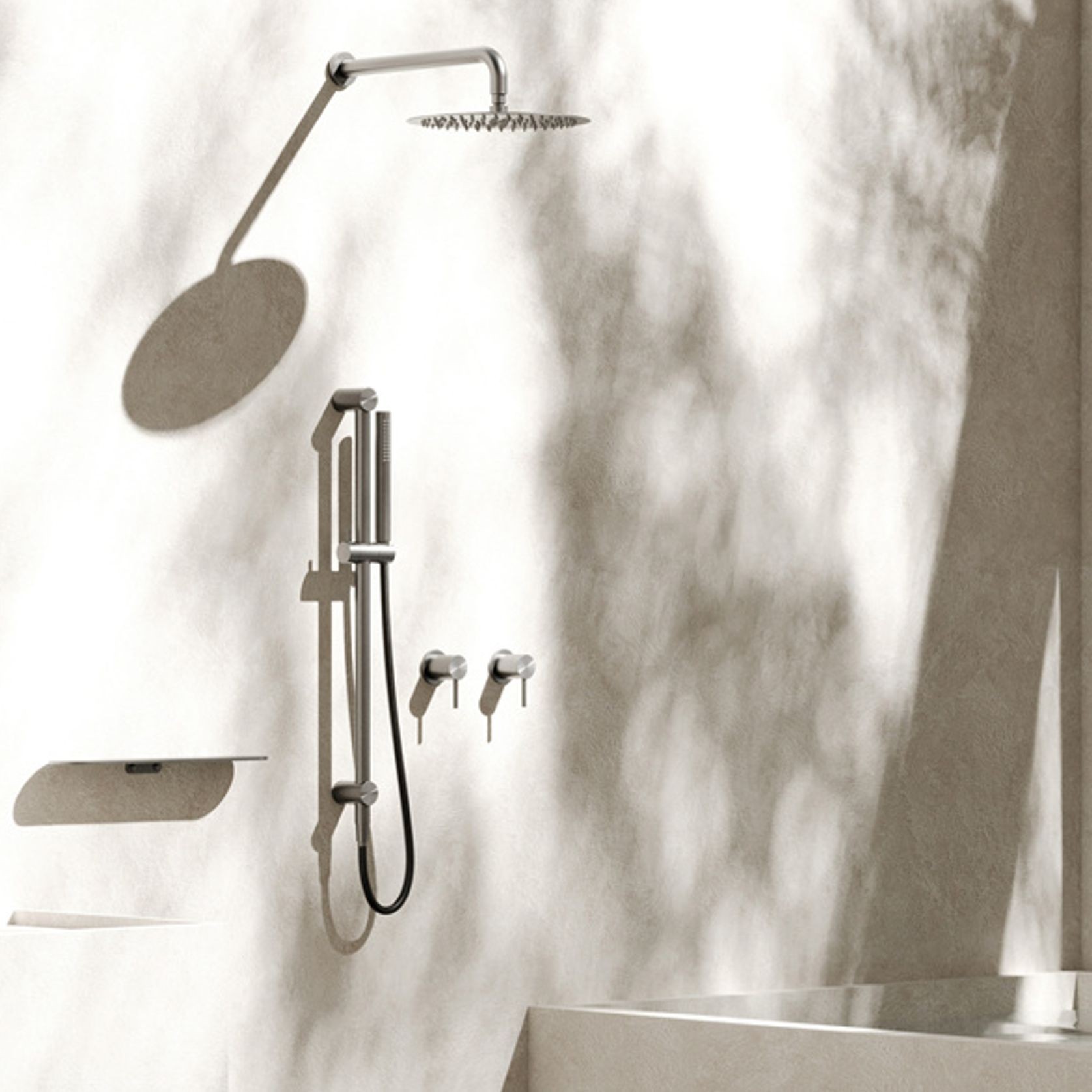 Zen SS316L Shower Rail & Outdoor Shower Hose | Brushed Nickel gallery detail image