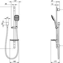 Que II Single Spray Slide Shower gallery detail image