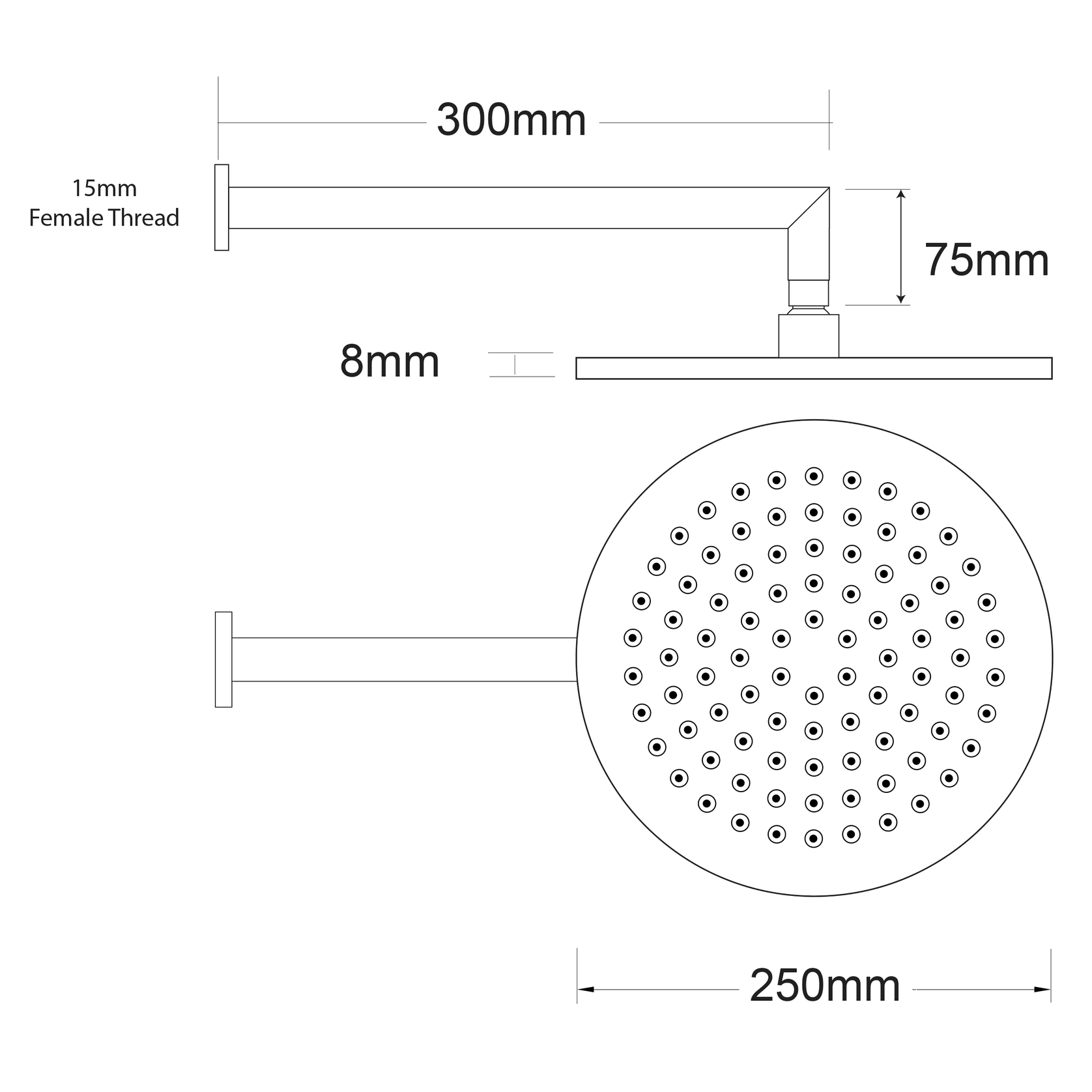 Voda Wall Mounted Shower Drencher Round gallery detail image