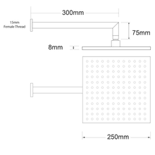 Voda Wall Mounted Shower Drencher Square gallery detail image