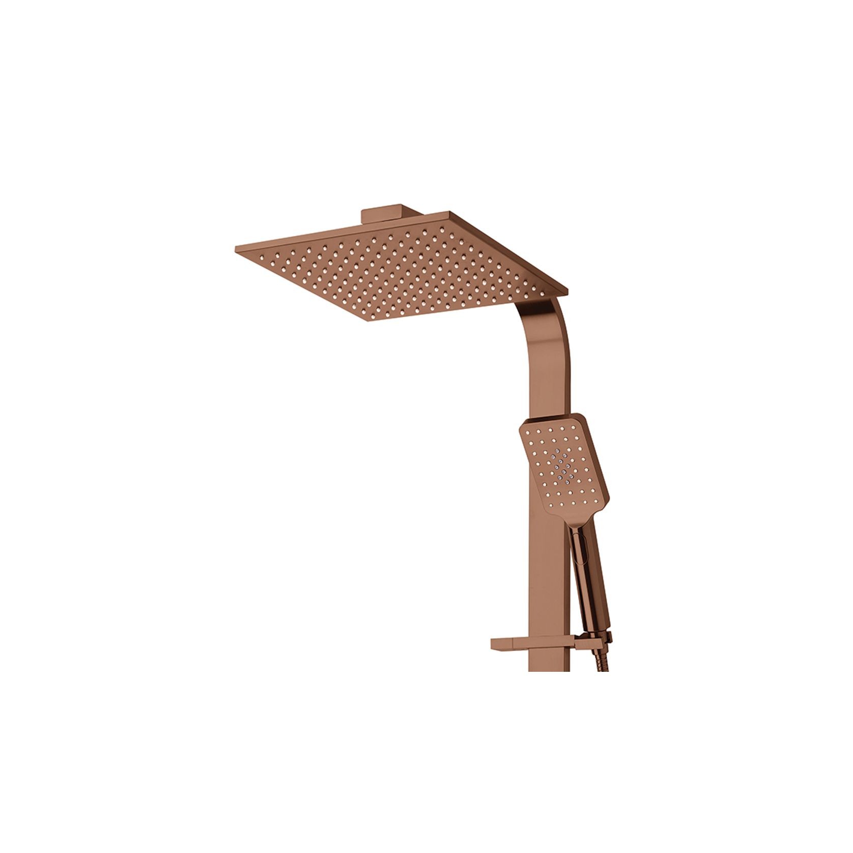 Olympia Double Head Shower (Square) Brushed Copper gallery detail image