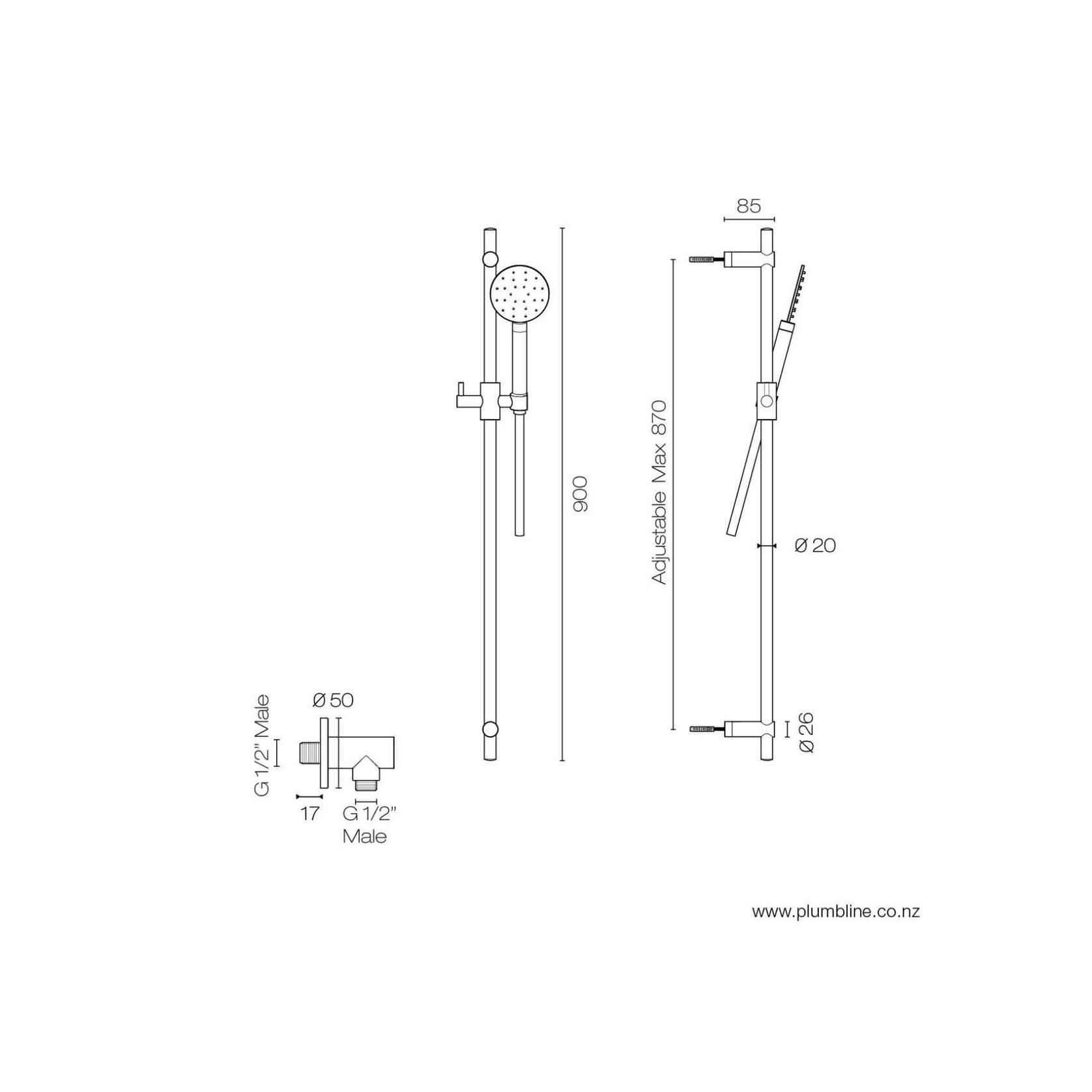 Buddy Round Slide Shower gallery detail image
