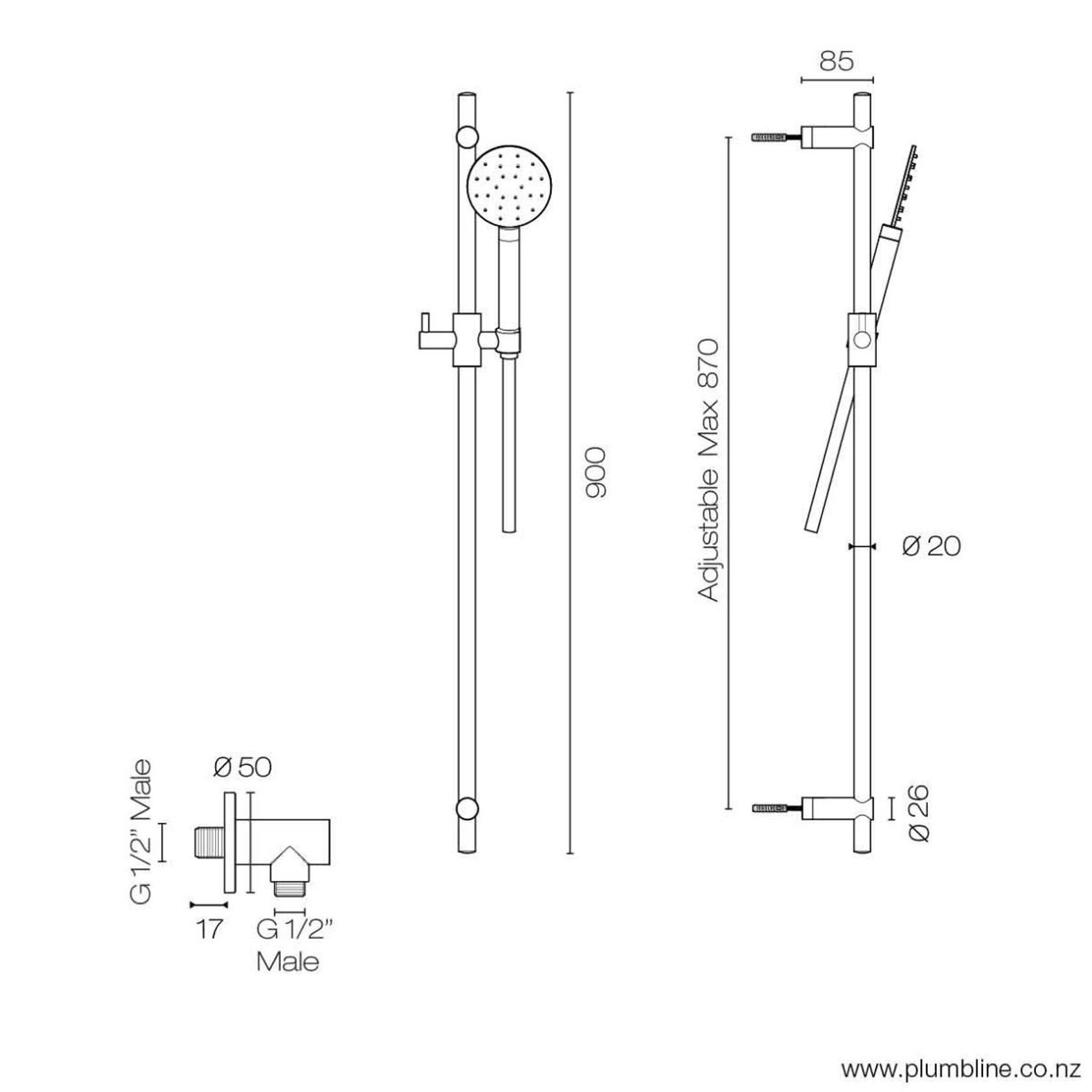 Buddy Round Slide Shower gallery detail image