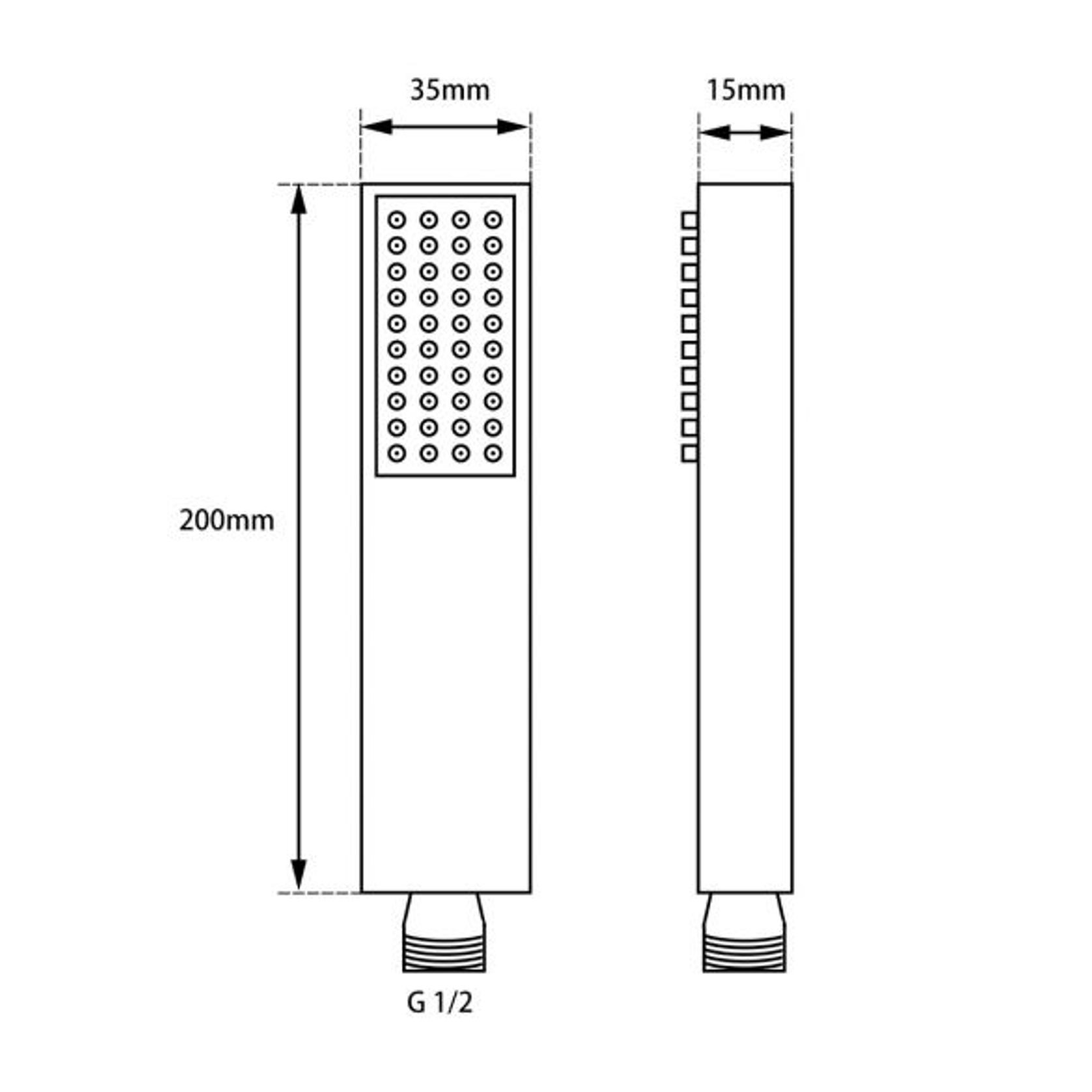 Handheld Square Shower Single Function Matte Black gallery detail image