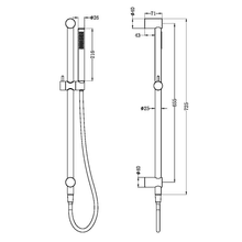 Zen SS316L Shower Rail & Outdoor Shower Hose | Graphite gallery detail image