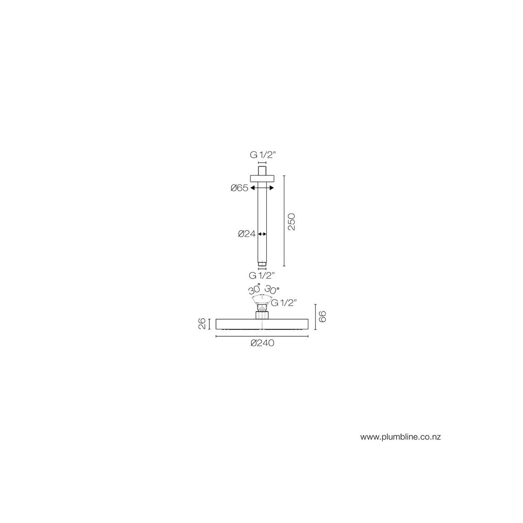 Fukasawa 240mm Ceiling Mount Rainhead gallery detail image
