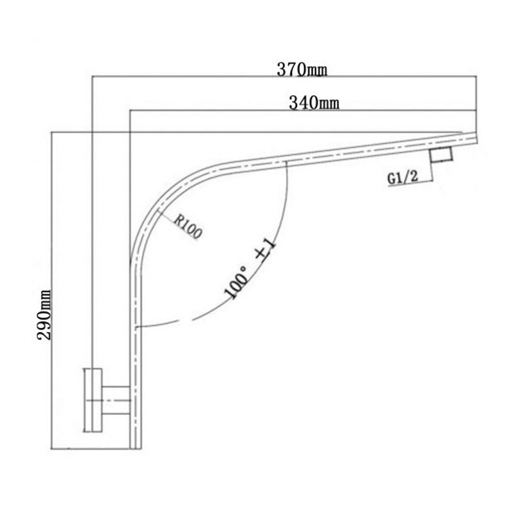 Gooseneck Square Shower Arm Chrome gallery detail image
