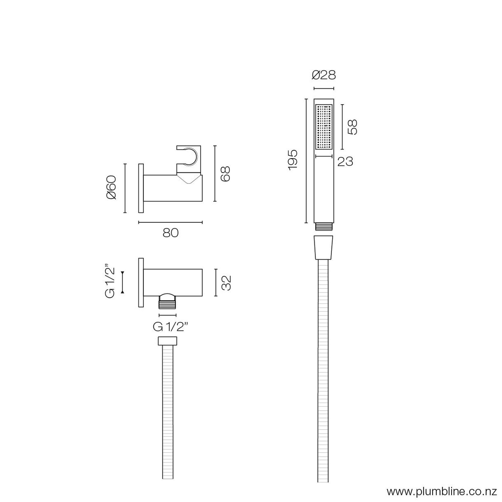 Tube Wall Mount Shower Kit gallery detail image