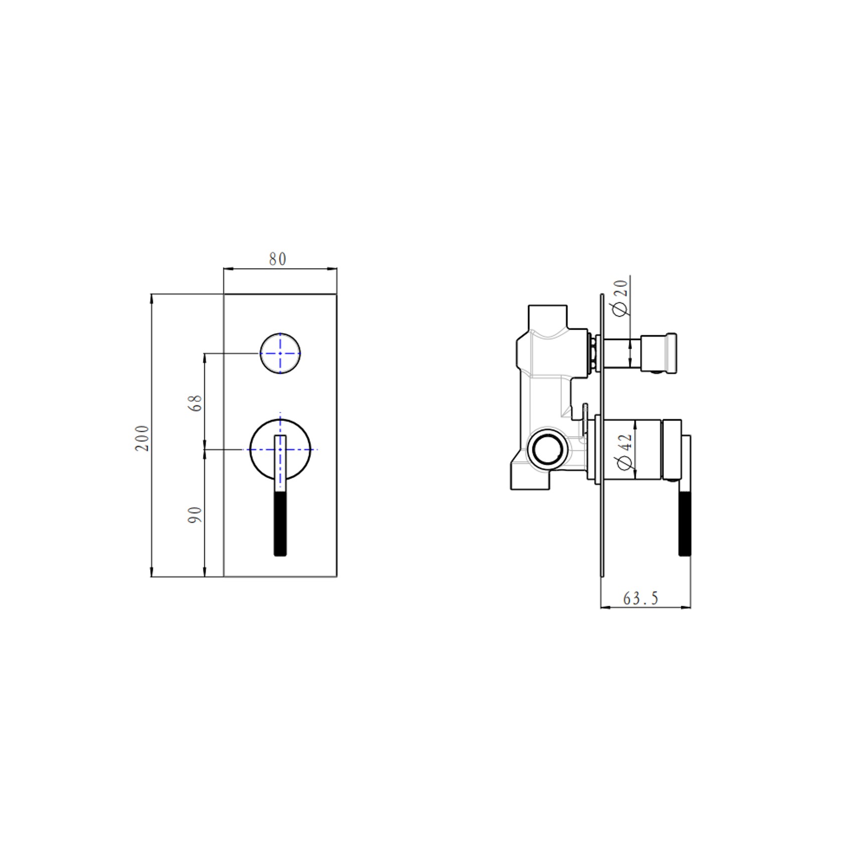 CADDENCE BrushedNickel WallMixer with DiverterBU0244.ST gallery detail image