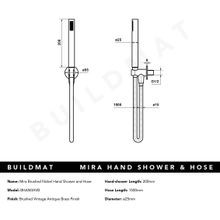 Mira Brushed Vintage Antique Brass Hand Shower and Hose gallery detail image