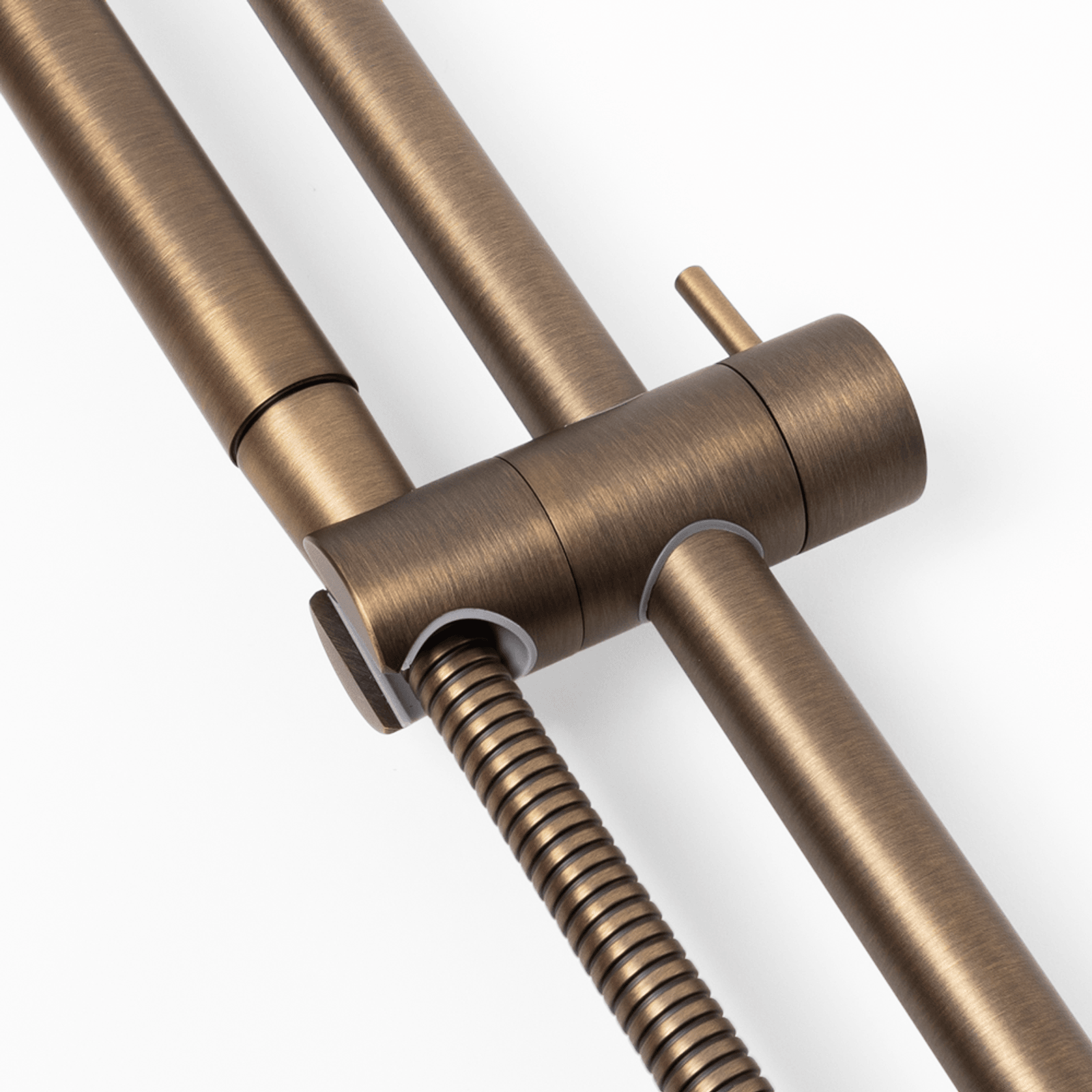 Mira Brushed Vintage Antique Brass Shower on Rail gallery detail image