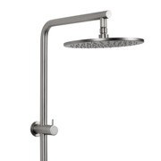 Mira Brushed Nickel Shower Rail Twin Set gallery detail image