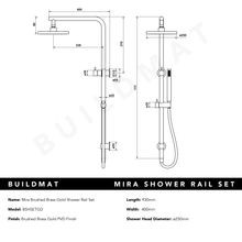 Mira Brushed Brass Gold Shower Rail Twin Set gallery detail image