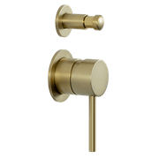 Mira Brushed Brass Gold Wall Mixer with divertor gallery detail image