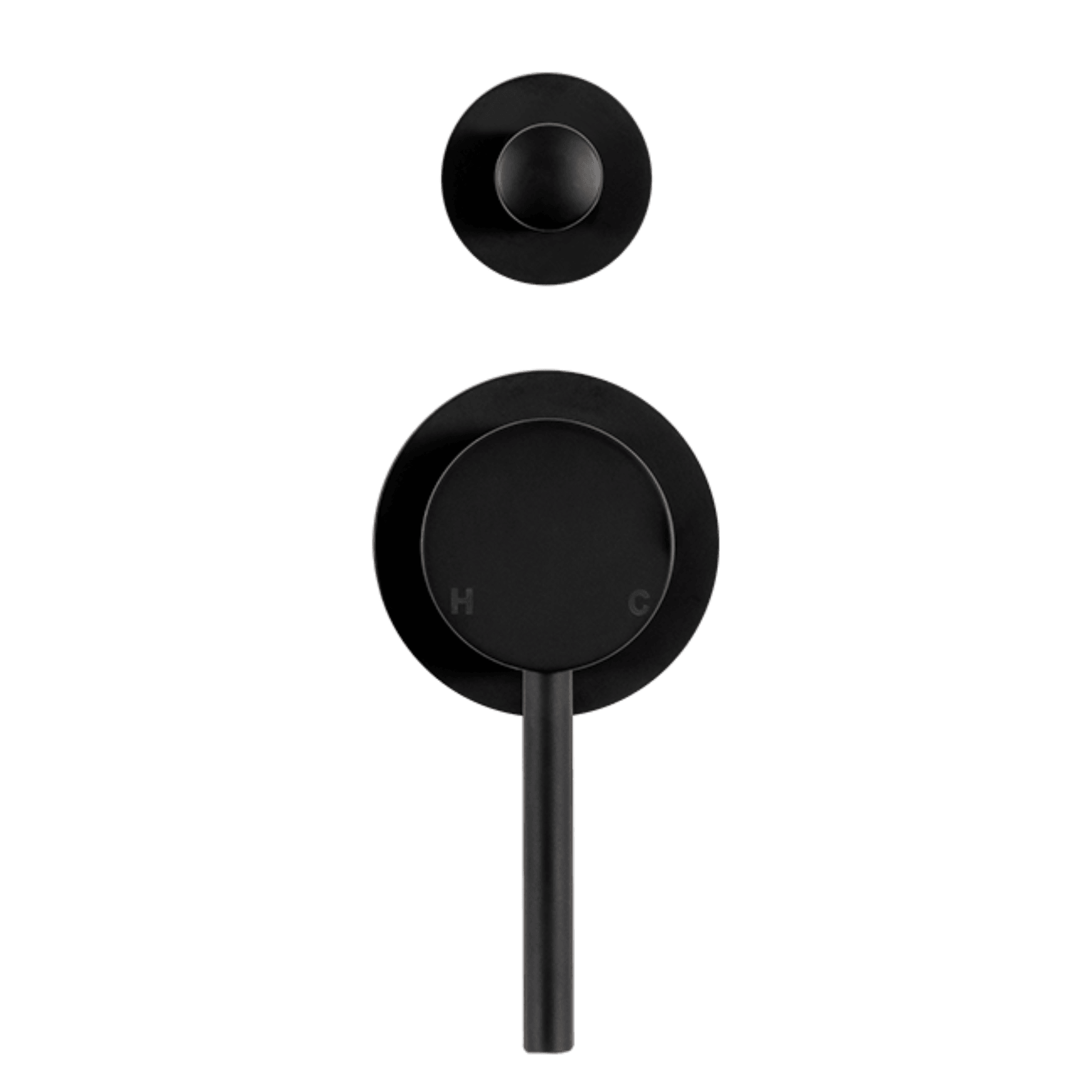 Mira Matte Black Wall Mixer with divertor gallery detail image