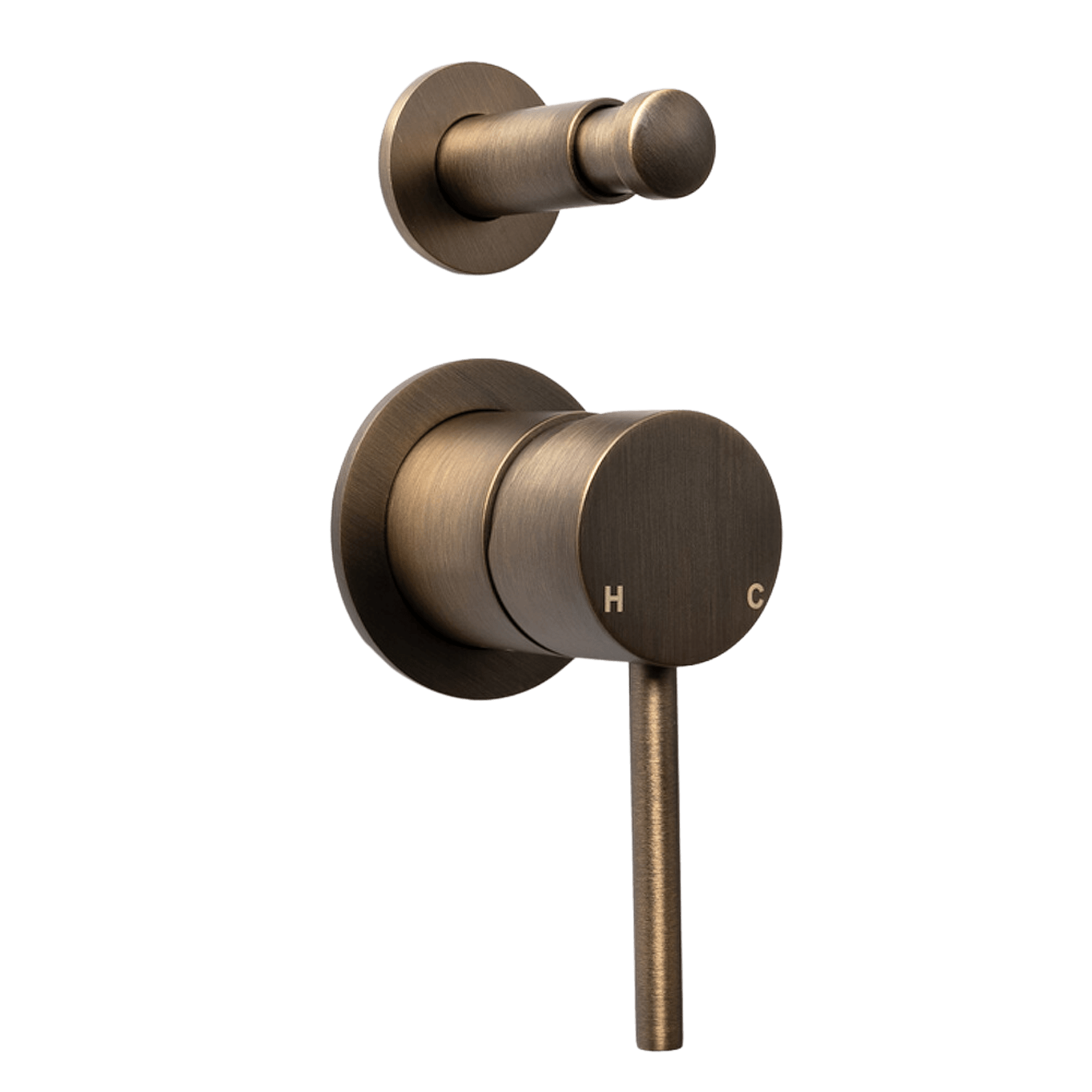 Mira Brushed Vintage Antique Brass Wall Mixer with dive gallery detail image