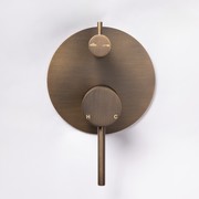 Mira Brushed Vintage Antique Brass Wall Mixer Divertor gallery detail image