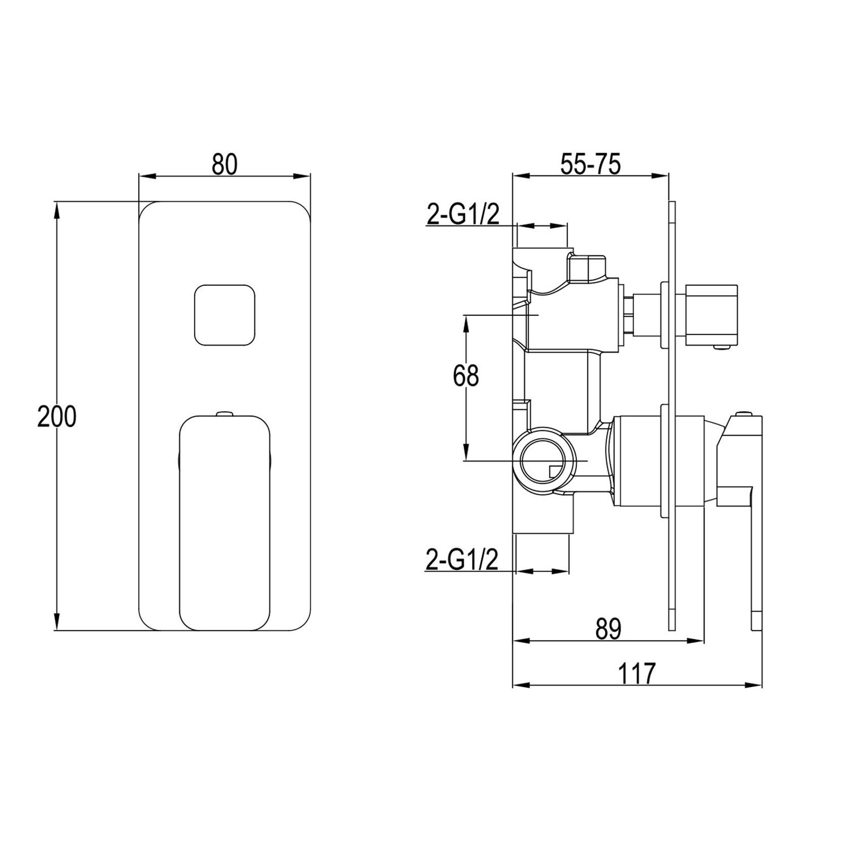 Flint Shower Divert Mixer Gun Metal gallery detail image
