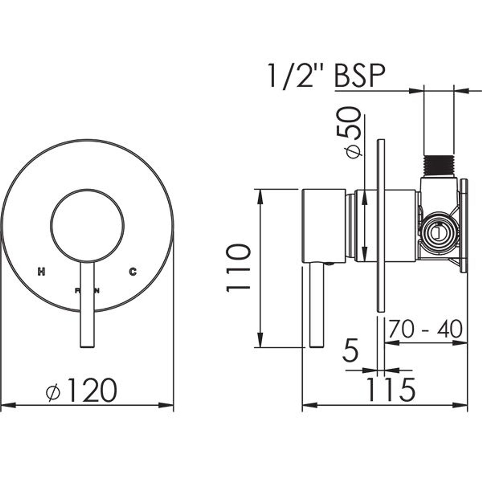 Halo Shower Mixer 120mm gallery detail image