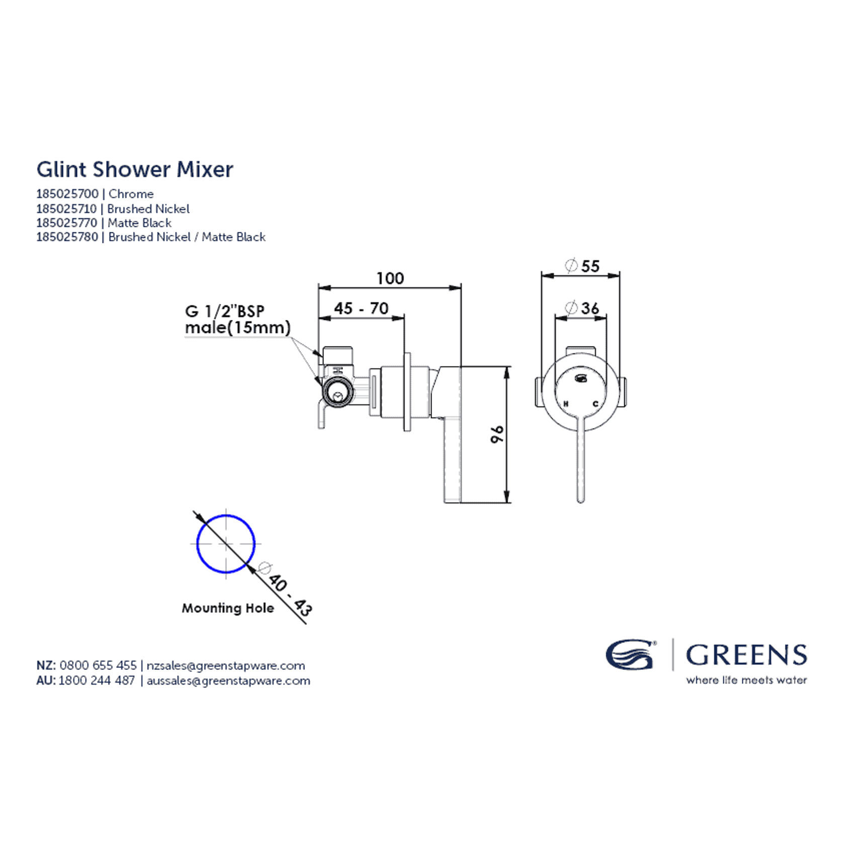 Glint Shower Mixer gallery detail image