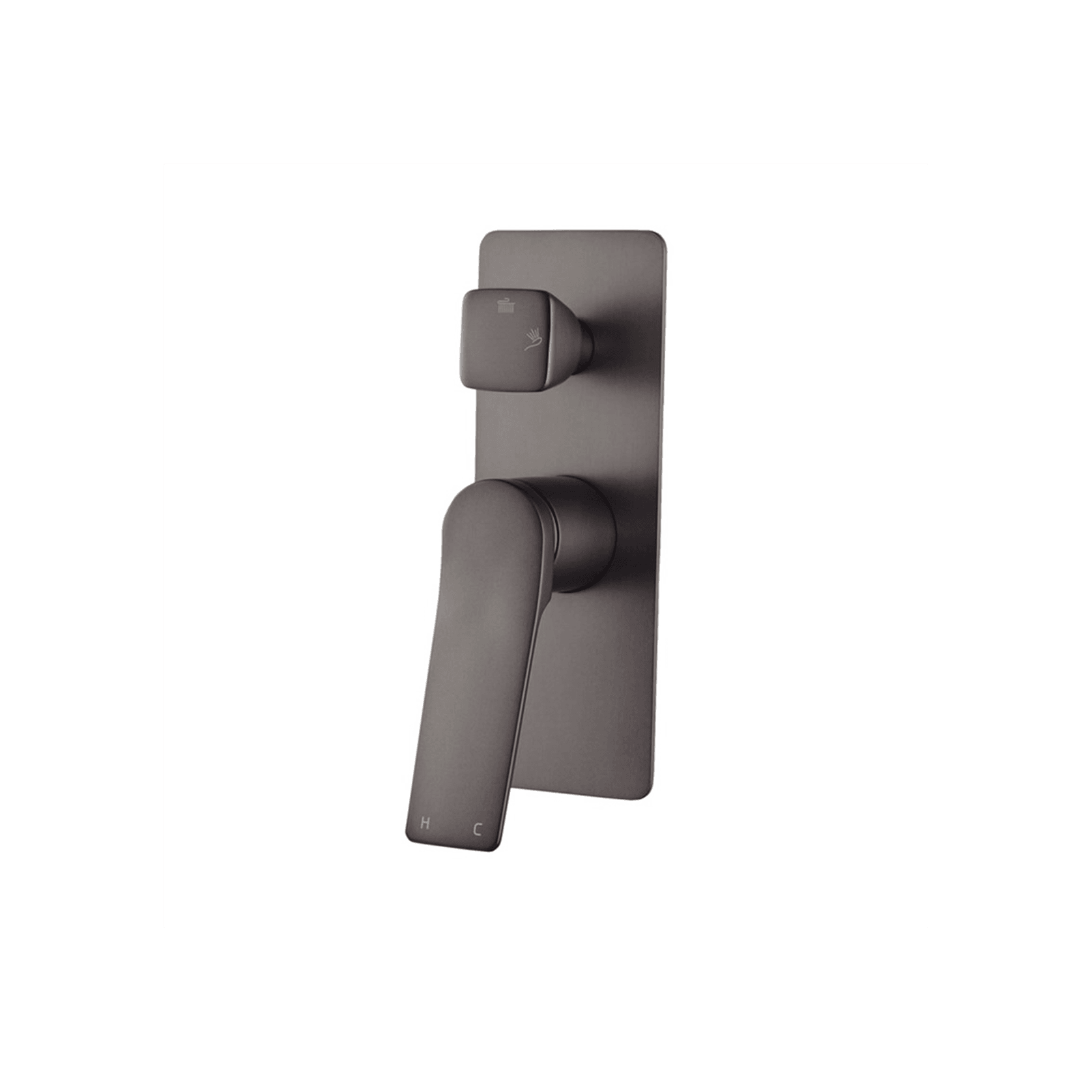 Rushy Wall Mixer with Diverter Gun Metal Grey gallery detail image