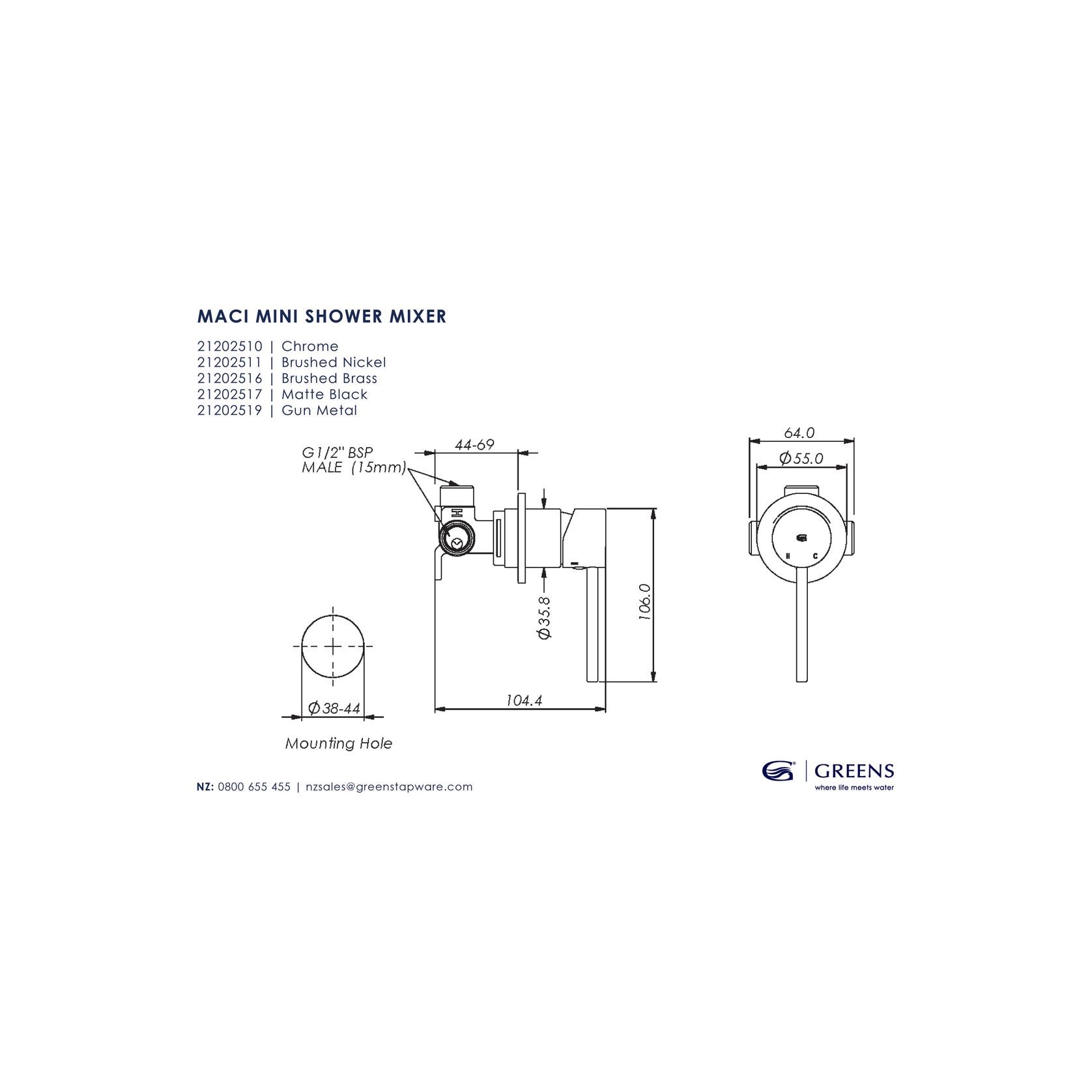 Maci Mini Shower Mixer gallery detail image