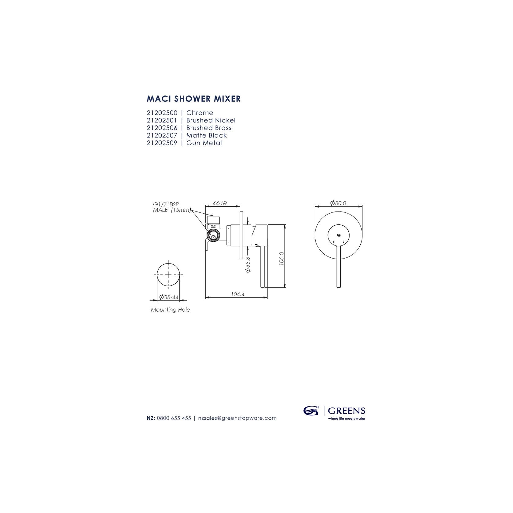 Maci Shower Mixer gallery detail image