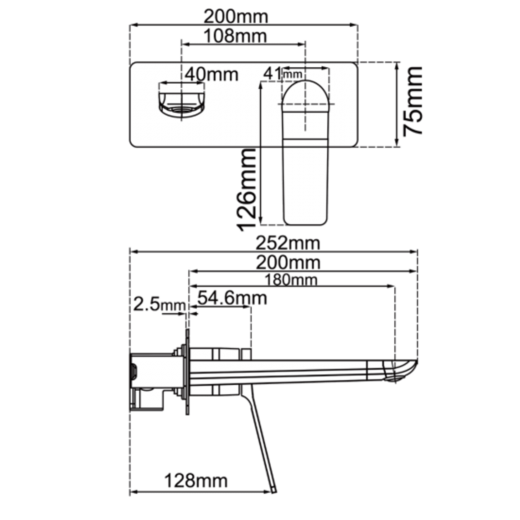 Rushy Wall Mixer with Spout Gun Metal Grey gallery detail image