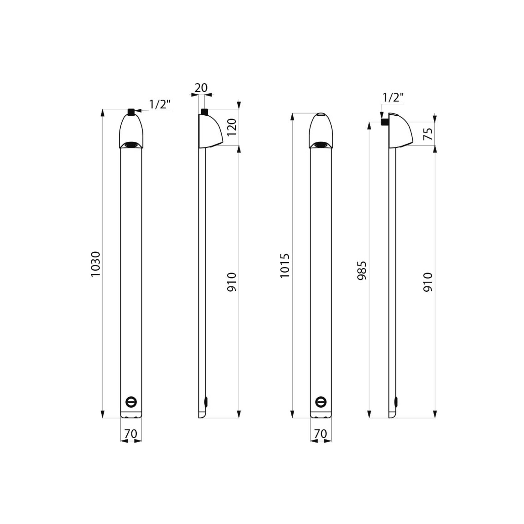 DELABIE Sporting 2 anodised shower panel - Lead free* gallery detail image