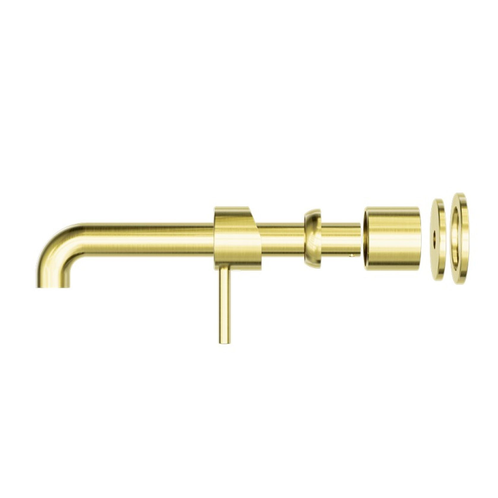 Zen SS316L Wall Basin/Bath Mixer Separate Back Plate 230mm Spout Trim Kits | Brushed Gold gallery detail image