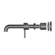 Zen SS316L Wall Basin/Bath Mixer Separate Back Plate 230mm Spout Trim Kits | Graphite gallery detail image