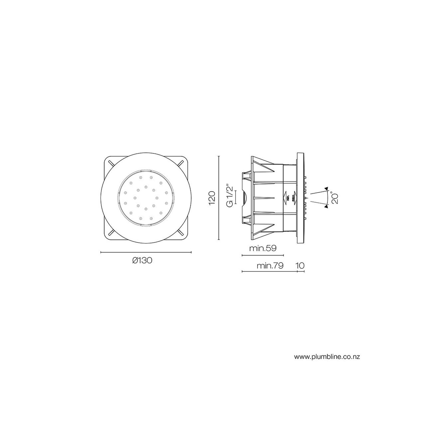 Flow Adjustable Body Spray Round gallery detail image