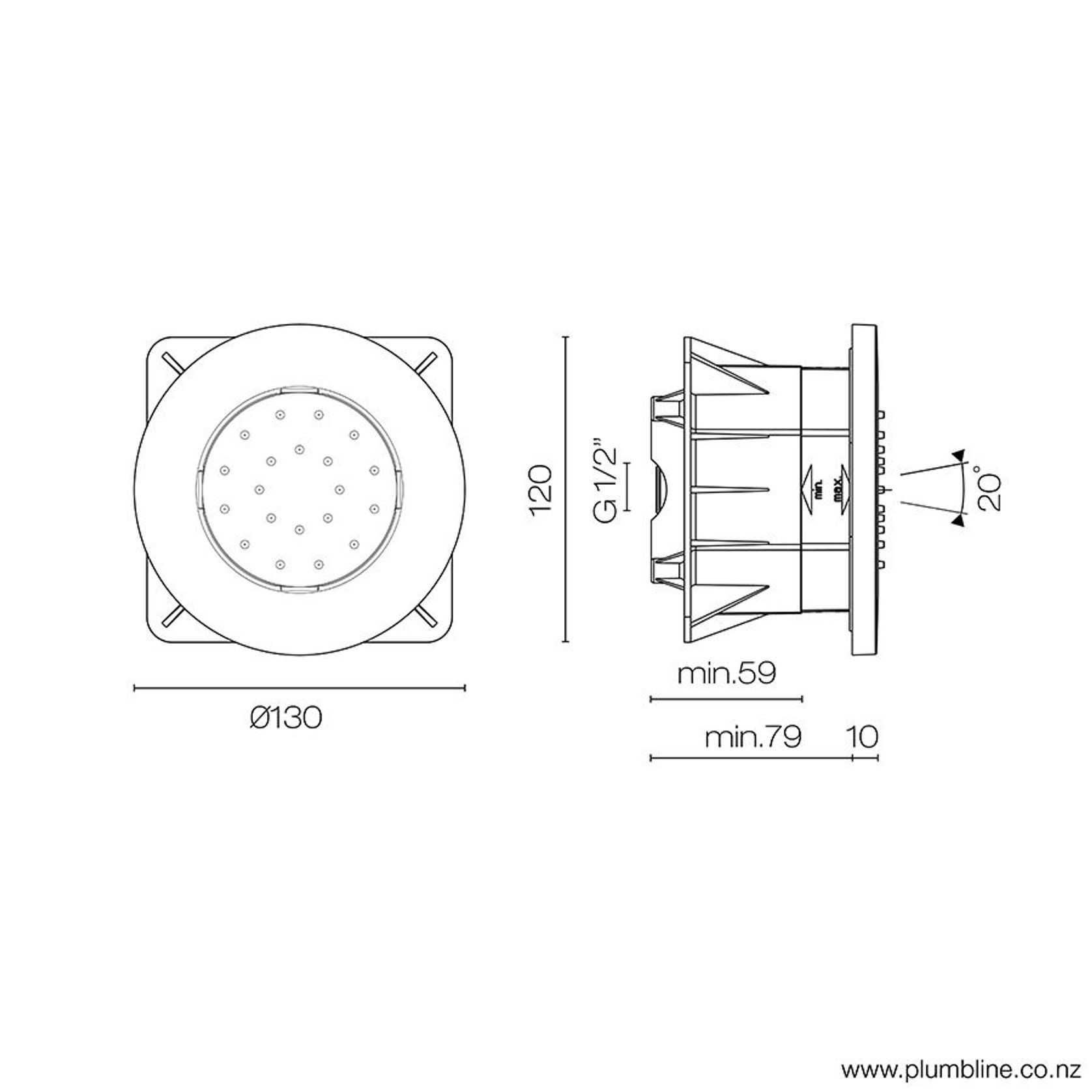 Flow Adjustable Body Spray Round gallery detail image