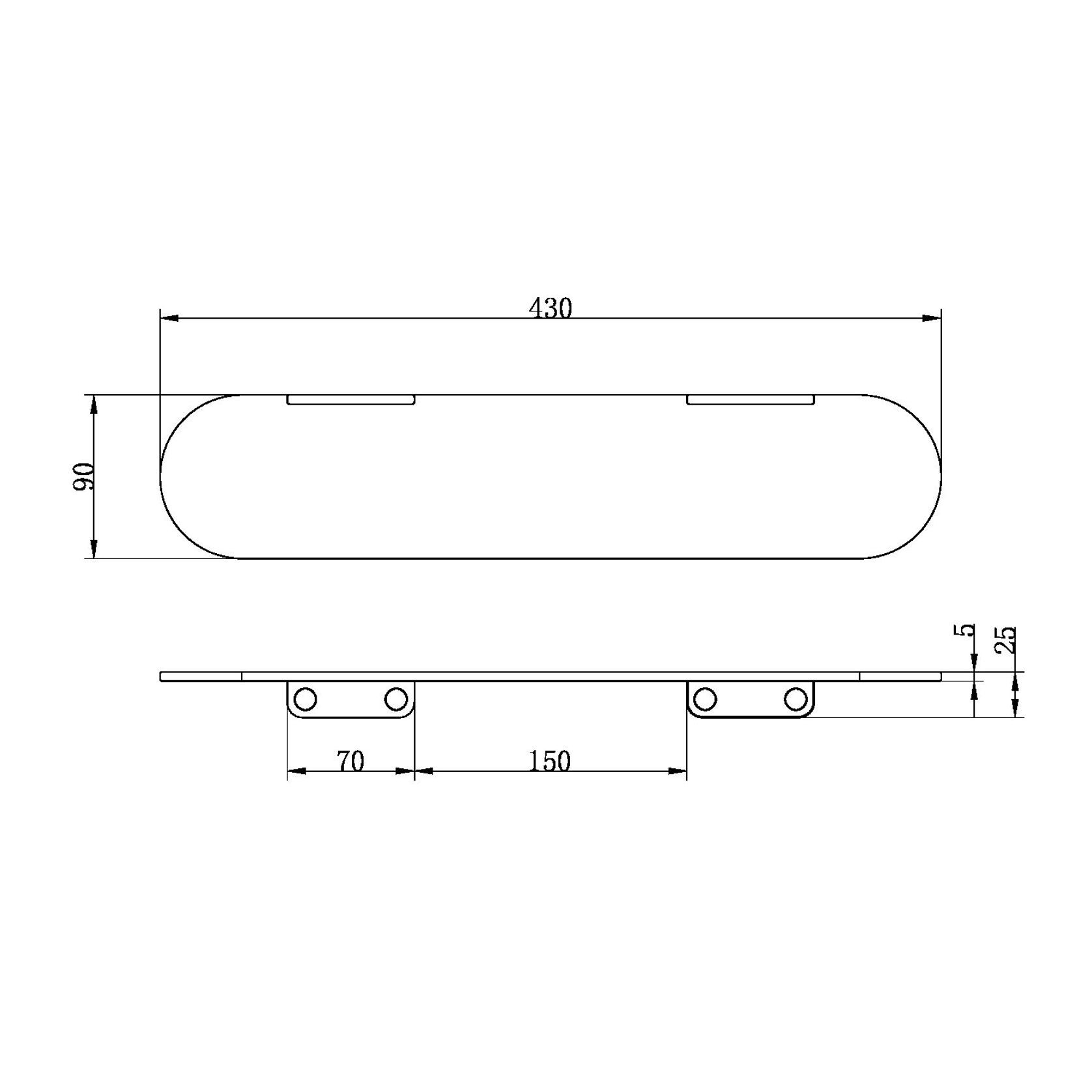 Zen SS316L Metal Shower Shelf | Graphite gallery detail image