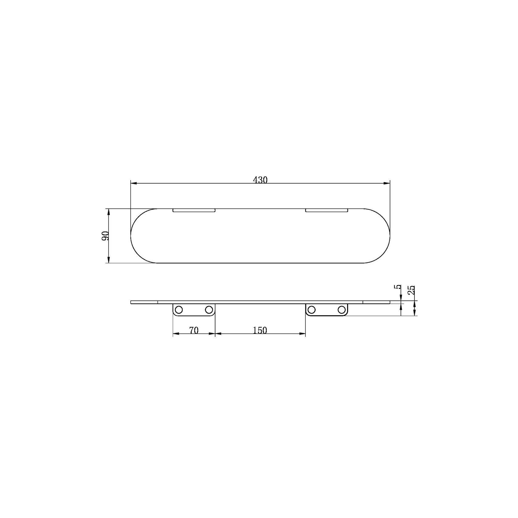 Zen SS316L Metal Shower Shelf | Brushed Nickel gallery detail image