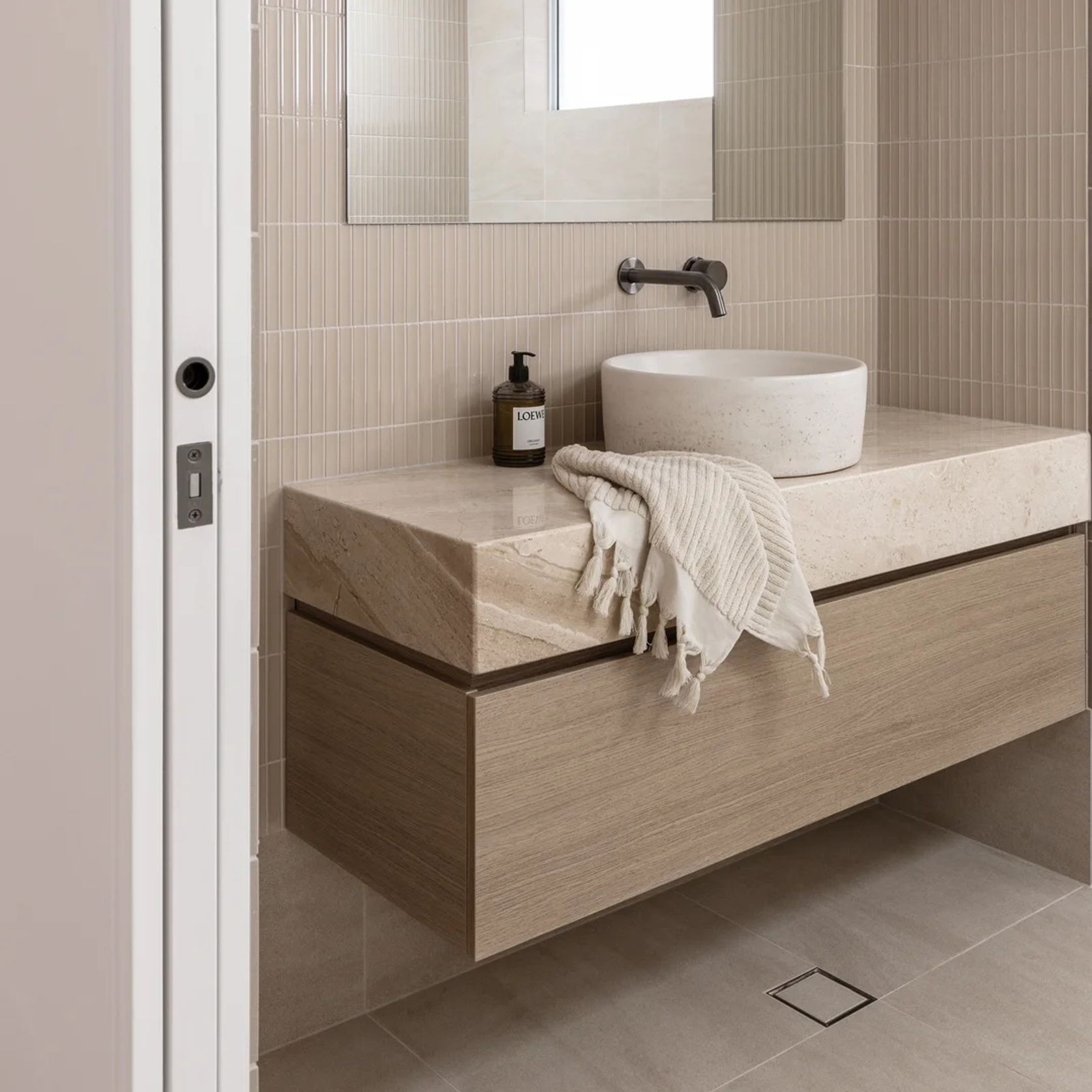 Pixi Tile Insert Floor Waste 125mm - Brushed Gunmetal gallery detail image