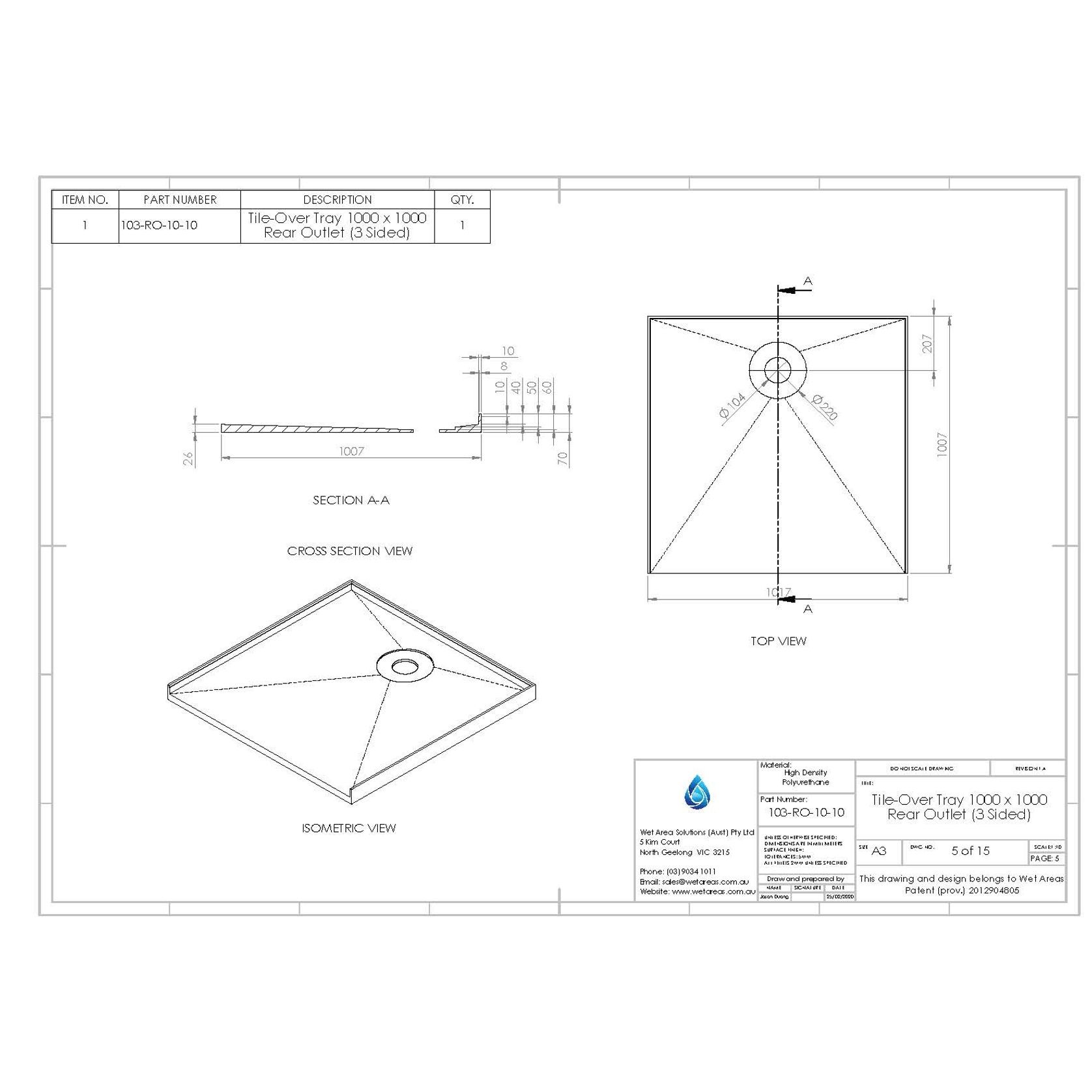 Custom Sized Tile-Over Shower Tray gallery detail image