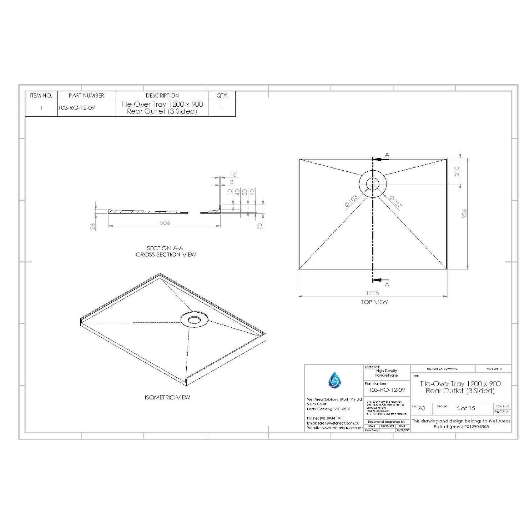 Custom Sized Tile-Over Shower Tray gallery detail image