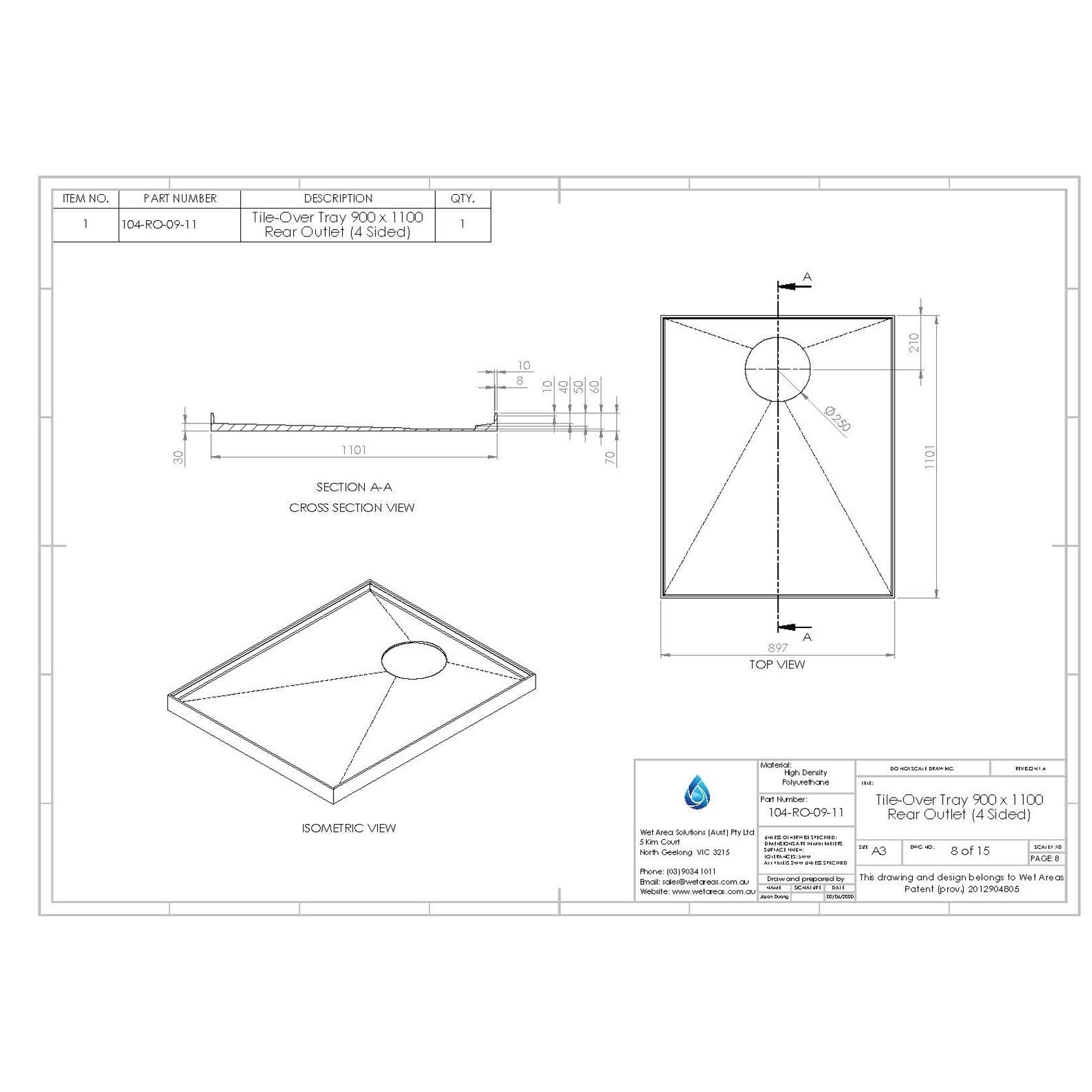 Custom Sized Tile-Over Shower Tray gallery detail image