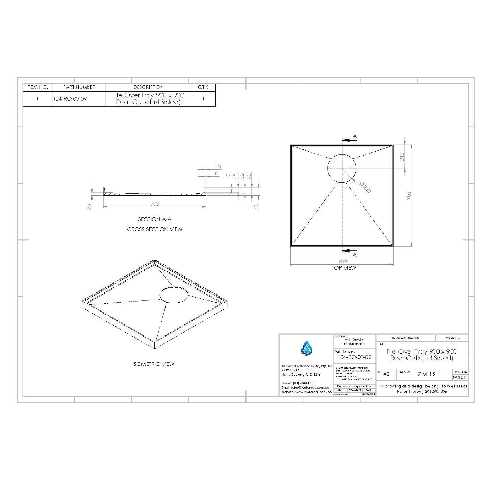 Custom Sized Tile-Over Shower Tray gallery detail image