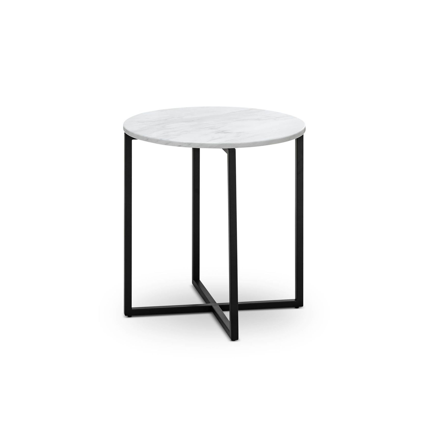 Ellie Marble Round Side Table | White & Black gallery detail image