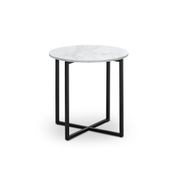 Ellie Marble Round Side Table | White & Black gallery detail image