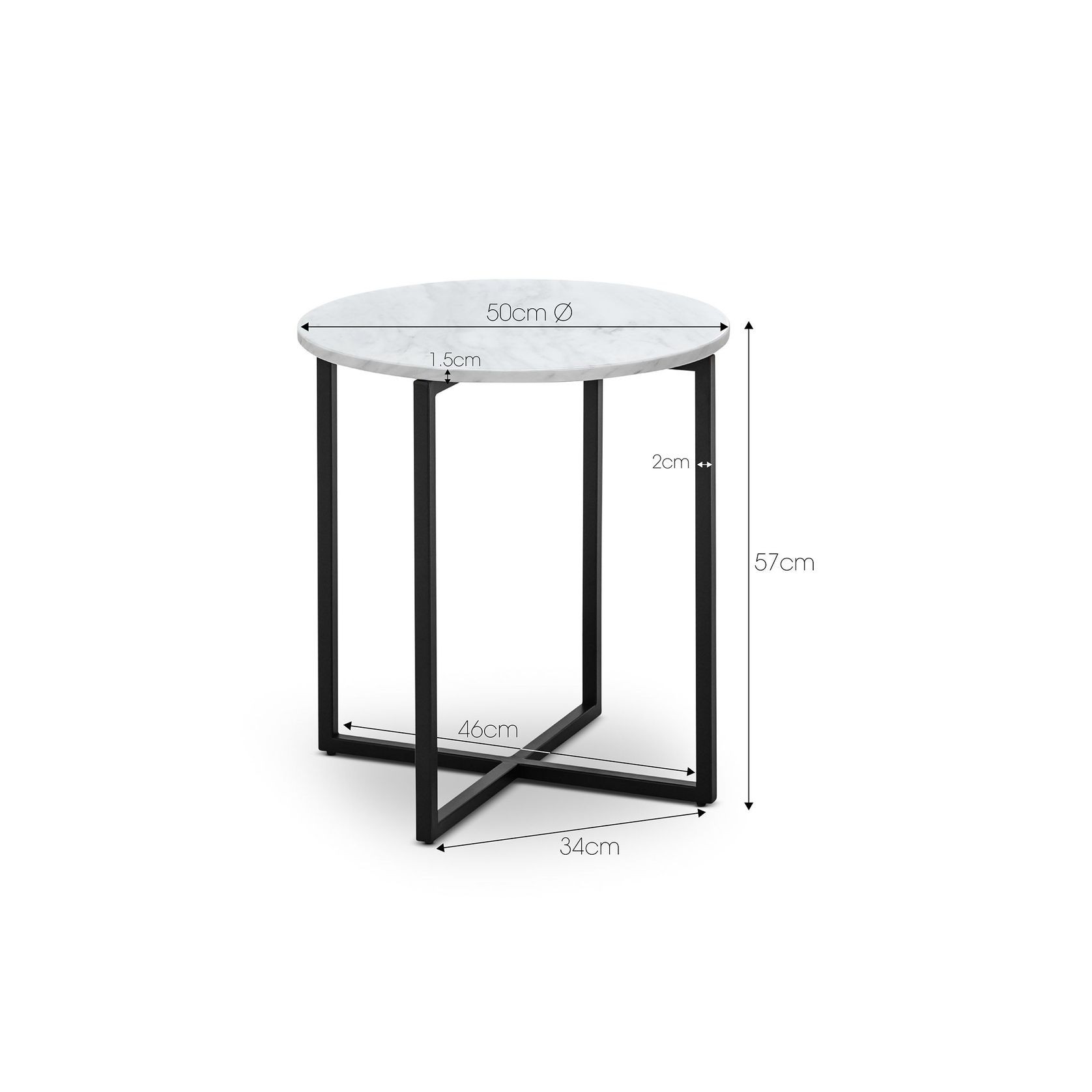 Ellie Marble Round Side Table | White & Black gallery detail image