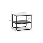 Estoria White Marble Square Shelf Side Table | Black gallery detail image