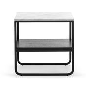 Estoria White Marble Square Shelf Side Table | Black gallery detail image